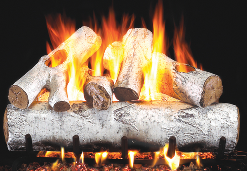 Real Fyre White Birch 18" Designer Series G45 Outdoor Standard Vented Gas Log Set - W-18-OD