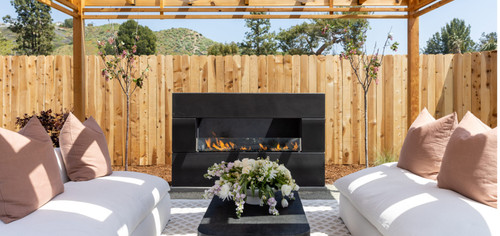 American Fyre Design Outdoor Milan Low Linear Fireplace - 211-LO-N-WA-M8xC