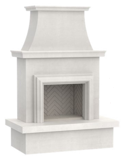 American Frye Design Contractor Model with Moulding Vented Outdoor Fireplace - 045-11-A-WC-RBC