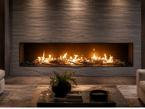 Summit 96" Open Hearth Linear Fireplace | Mod Living Spaces