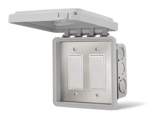 Infratech #14-4415 Dual Simple On/Off Switch with Weatherproof Cover for In Wall Installation - 14-4415