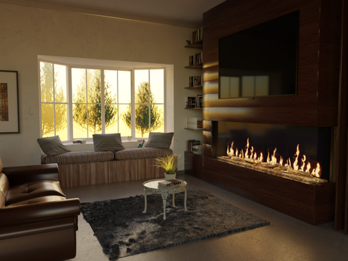 Modern Flames Orion Multi 76" Multi-Sided HelioVison Linear Electric Fireplace - OR76-MULTI