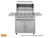 TrueFlame TFE Series 32" 4-Burner Freestanding Cart Grill, Open Hood