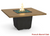 American Fyre Designs Reclaimed Wood Cosmopolitan Square Dining Height Firetable - 642-BA-xx-M6xC