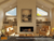 Summit Linear 48" Luxury Gas Fireplace in Living Room with Art Work Above
