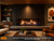 Summit 60" Open Luxury Fireplace, Single Sided Installation, Traditional Burner with Log Set, Reflective Fire Glass, Fluted Interior Liner, Blue LED Ember Lighting