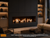 Summit 72" Open Luxury Fireplace, Single Sided Installation, Contemporary Burner with Black Cannonballs, Reflective Fire Glass Ember Bed, Matte Black Liner