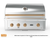 Wildfire Outdoor Living Ranch Pro 36" Built-In Gas Grill, Brushed Stainless Steel, Brushed Bronze Knobs & Handle - Front View