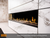 Flare Left Corner Linear Fireplace with Tile Finish