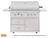 Summerset TRL Pro 40" 4-Burner Freestanding Gas Grill with Rear Burner and Rotisserie Kit, Deluxe Cart
