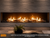 Summit 96" Open Luxury Fireplace, Single SIde Installation, Traditional Burner with Log Set, Reflective Fire Glass Ember Bed, Stacked Fiber Brick Panels