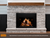Rainier 34" Large Direct Vent Fireplace Insert with Birch Log Set, Black Reflective Liner, and Deep Surround