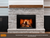 Rainier 34" Large Direct Vent Fireplace Insert with Birch Log Set, Fire Cracked Red Brick Liner, and Large Surround