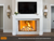Aspen 60" Wood Burning Fireplace with Birch Log Set and Soapstone Brick Liner