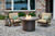 Outdoor Greatroom Beacon Round Gas Fire Pit Table, Marbleized Noche - BC-20-MNB