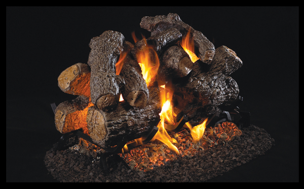 Real Fyre Charred Royal English Oak 24" See-Thru Standard Vented Gas Log Set - CHB-2-24