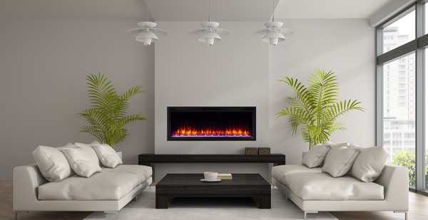 SimpliFire Allusion Platinum 50" Recessed Linear Electric Fireplace - SF-ALLP50-BK