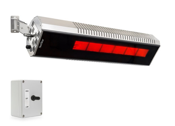 SunStar SGL Series Marine Grade 48" Angled Mount Gas Patio Heater Package - N7-MGL1560