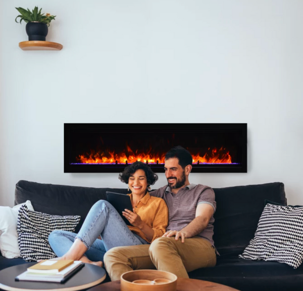 Amantii Symmetry Lumina 74" Smart Clean Face Built-In Electric Fireplace - SYM-74-LUMINA