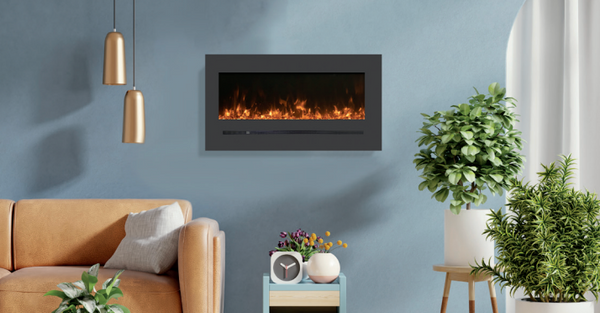 Amantii 48" Wall Mount/Flush Mount Electric Fireplace with Steel Surround - WM-FML-48-5523-STL