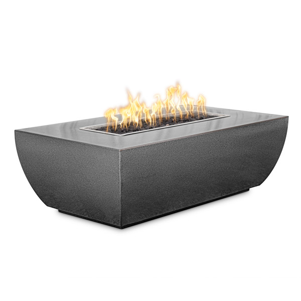 The Outdoor Plus Avalon 48" Linear Rectangular Fire Pit, Powder Coat Finish, 15" Tall - OPT-AVLPC4815