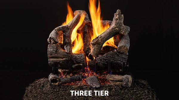 Majestic Grand Oaks 18" 3-Tier Outdoor Vented Gas Log Set - OD-3TR-GO18
