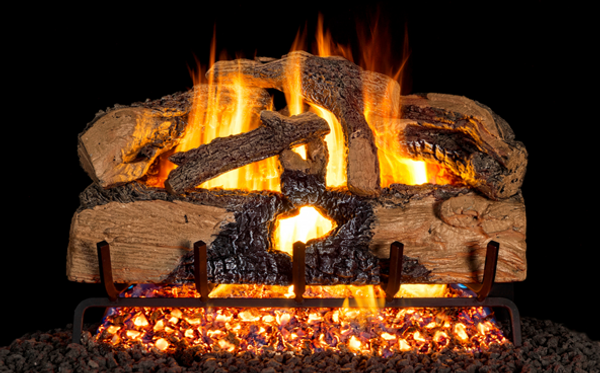 Real Fyre Charred Evergreen Split Oak 18" Outdoor G52 Series Vented Gas Log - ENS-18-OD