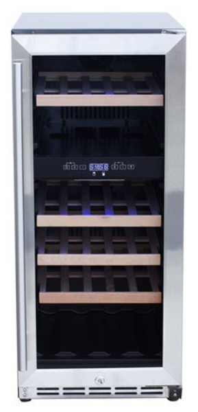 True Flame 15"  Outdoor Rated Dual Zone Wine Cooler - AMD-RFR-15WD