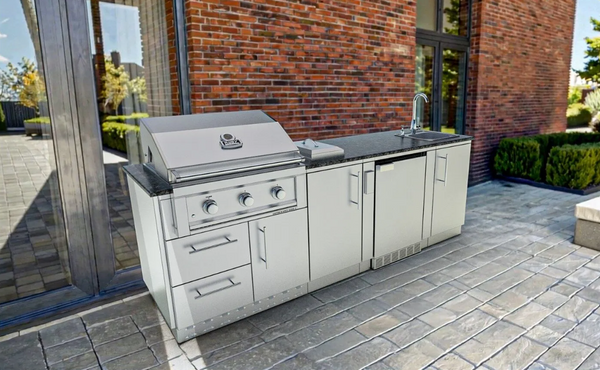 Sunstone The Bayou 8.6" Cabinet Outdoor Kitchen Island  – SCPBAYOU8.6