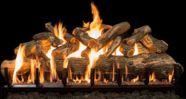 Grand Canyon Jumbo Outdoor See-Through Series 36" Arizona Weathered Oak Vented Gas Log Set - JUMBOAWOST36LOGS-SS