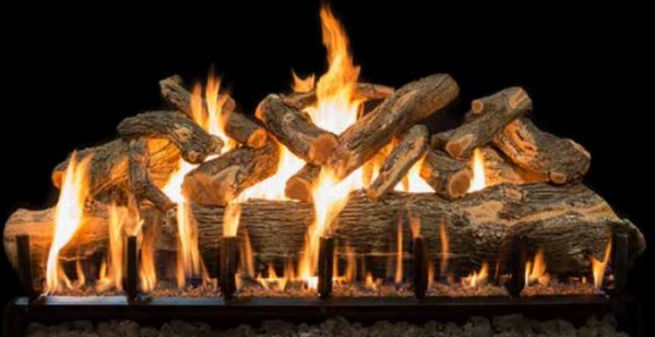 Grand Canyon Jumbo Outdoor See-Through Series 60" Arizona Weathered Oak Vented Gas Log Set - JUMBOAWOST60LOGS-SS