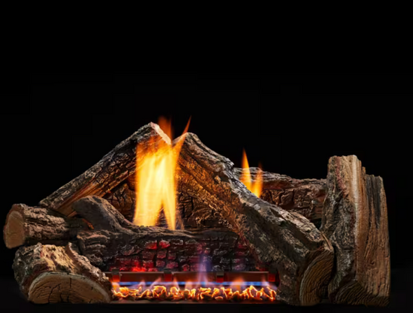 Monessen Dynamo Series 18" 7-Piece Burncrete Hybrid Vent Free Gas Log Set - DY18-H
