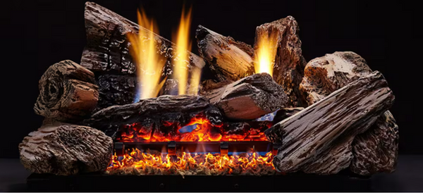 Monessen Moxie Series 18" 8-Piece Burncrete Hybrid Vent Free Gas Log Set - MX18-H