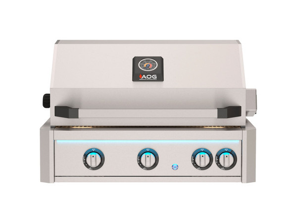 AOG L-Series 24" Built-In Grill with Backburner & Rotisserie Kit - AOG24L