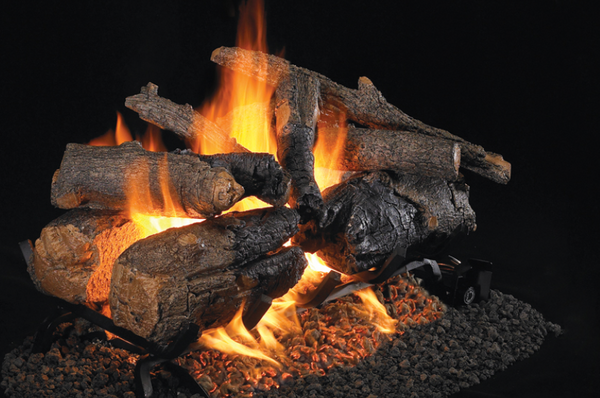 Real Fyre Charred American Oak 30" G45-2 Series See-Thru Standard Vented Gas Log Set - CHAO-2-30