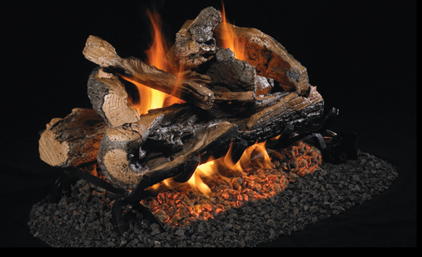 Real Fyre Rugged Split Oak Designer 24" Vented Standard See-Thru Gas Log Set - RRSO-2-24
