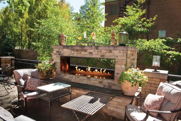 Empire WMH Carol Rose Coastal Collection 60" See-Through Linear Outdoor Stainless Steel Fireplace - OLL60SP