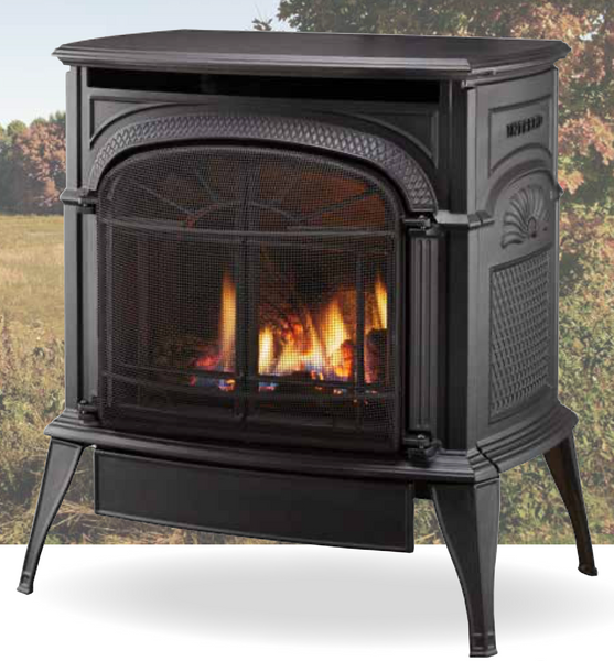 Vermont Casting Intrepid IFT Gas Stove, Classic Black - INDVR-IFT-CB