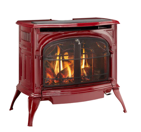 Vermont Castings Radiance Direct Vent Cast Iron Gas Stove- Bordeaux Red