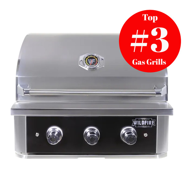 Wildfire Ranch PRO 30" Gas Grill, Black 304 Stainless Steel -WFPRO30G-BSS-NG(LP)