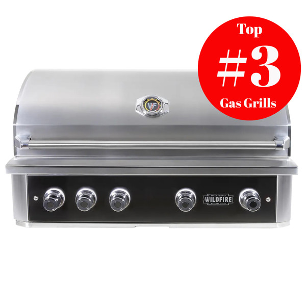 Wildfire Ranch PRO 42" Built-In Gas Grill, Black 304 Stainless Steel - WFPRO42G-BSS-NG(LP)