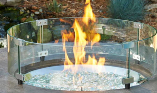 Outdoor GreatRoom 20" Round Glass Wind Guard - GLASS GUARD-20-R