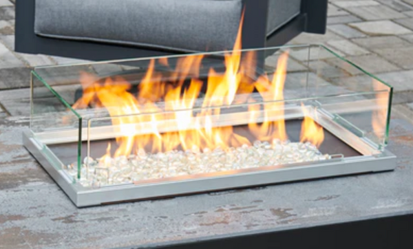 Outdoor Greatroom 12" x 24" Linear Folding Glass Wind Guard - FWG-1224