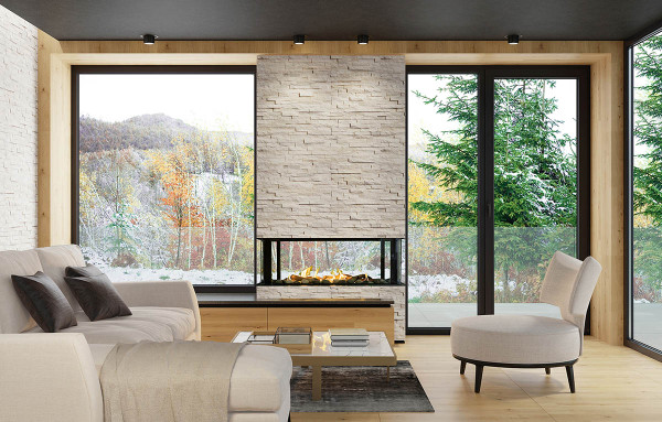 Sierra Flame Lyon Series 4-Sided Linear See Through Gas Fireplace, NG - LYON-48