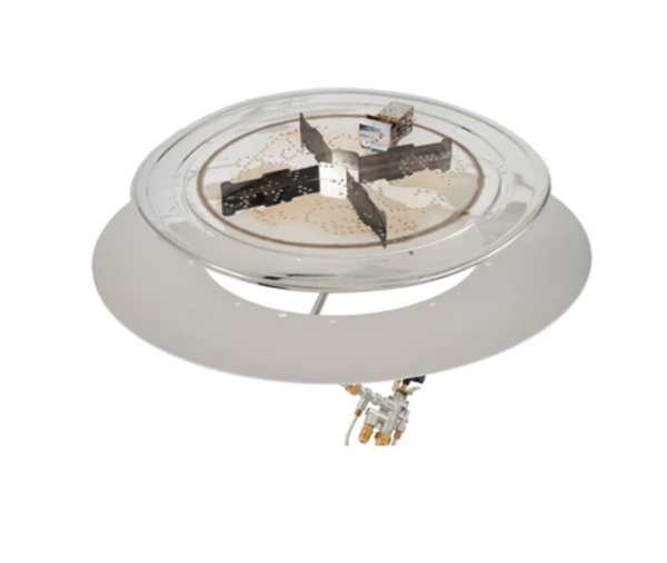 Outdoor Greatroom Round Crystal Fire Plus Gas Burner Insert and Plate Kit - BP20(24,30,36,42,48)RD