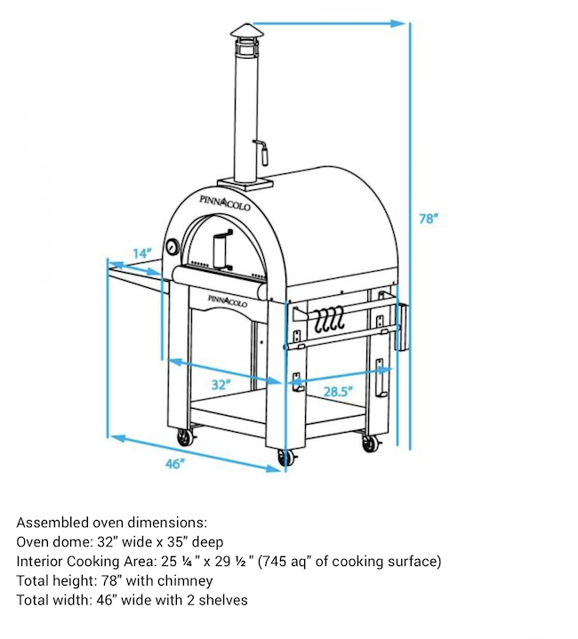 Pinnacolo PPO-1-02 Premio Wood-Fired Outdoor Pizza Oven with Accessories