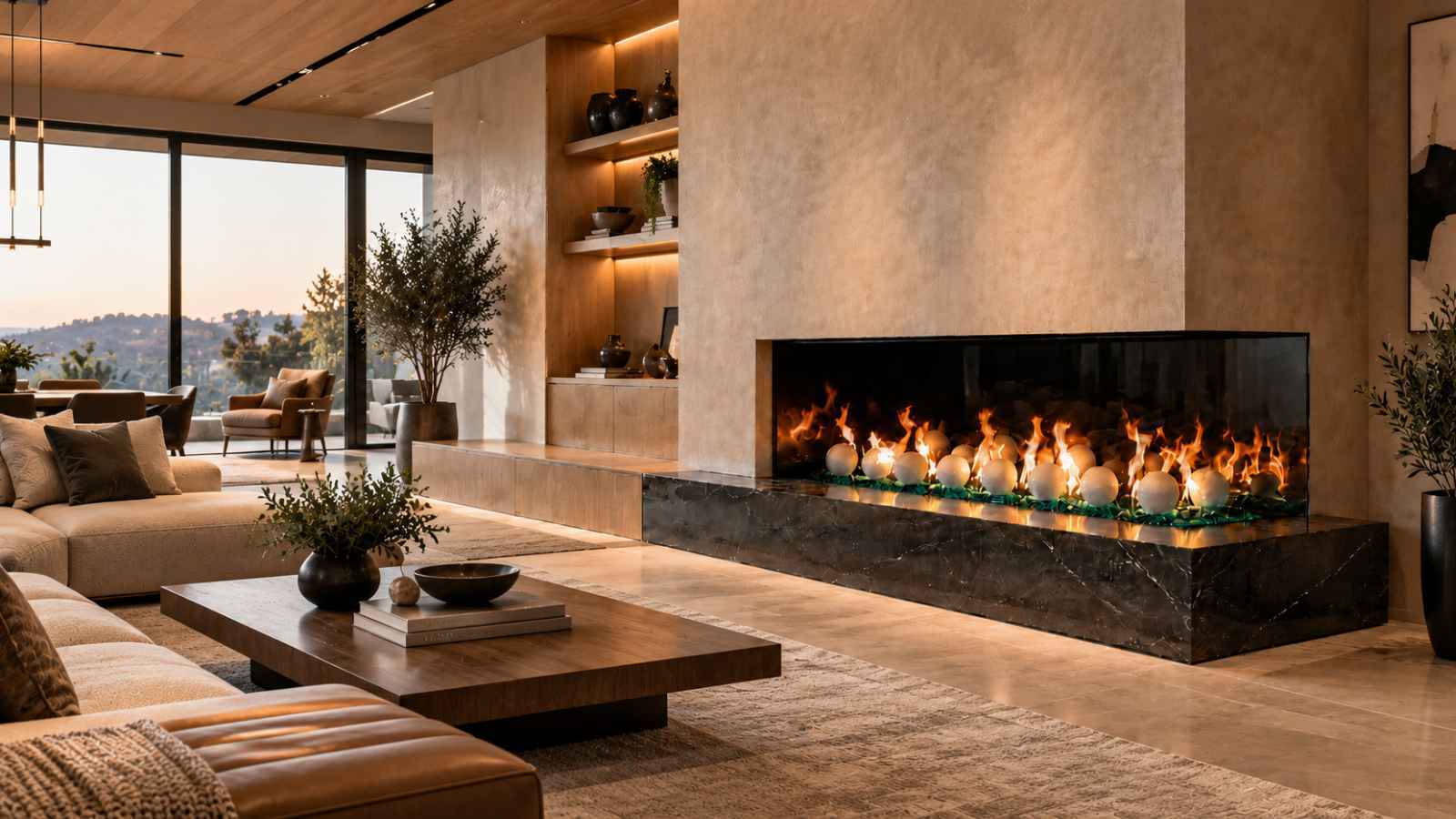Summit Open Luxury 60" Multi-Configuration Linear Gas Fireplace - SML-60BR