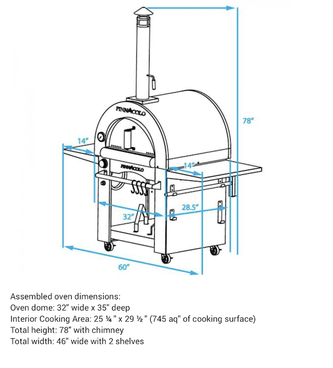 Pinnacolo PPO-1-02 Premio Wood-Fired Outdoor Pizza Oven with Accessories