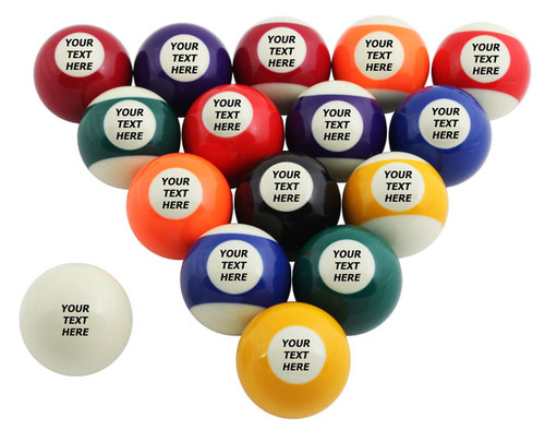 Custom Pool Balls Set - Personalized Text