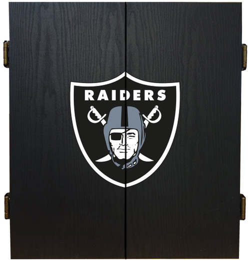 Las Vegas Raiders Dartboard Cabinet Set Fan's Choice